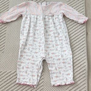 Kissy Kissy White Baby Footie with Pink and Multicolor Floral Print